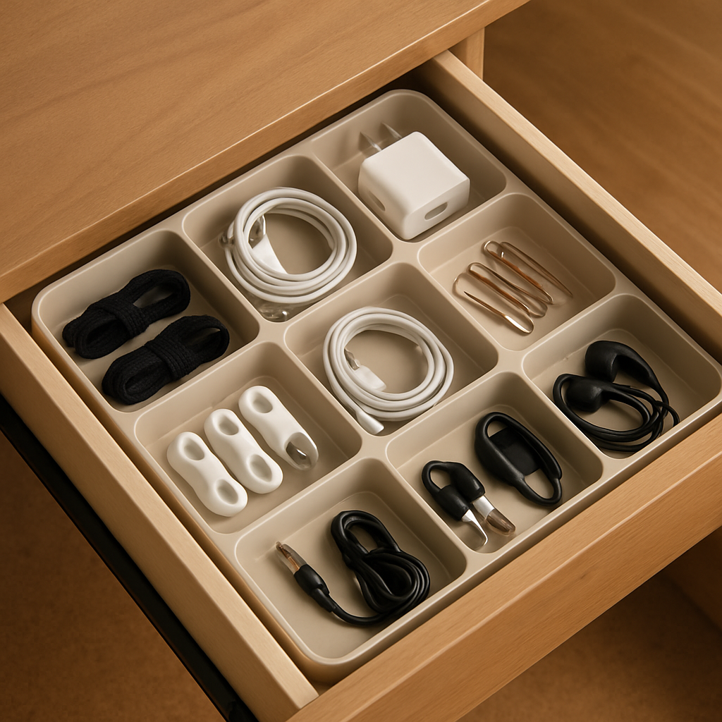 Cable Accessories desktop drawer organizer office scene